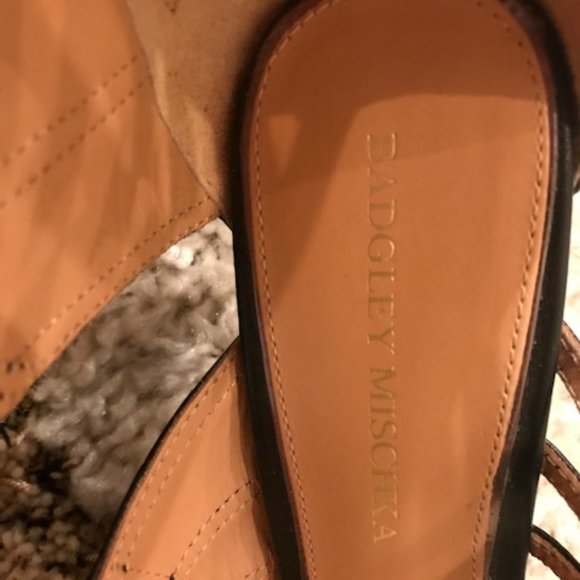 Badgley Mischka Leather Animal Print Gladiator Sandals - Picture 8 of 8